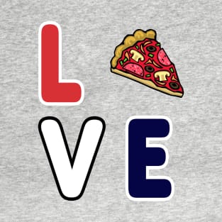 Pizza Love, Mozzarella Pepperoni Pizzeria Pie T-Shirt